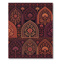 Rich Scarlet Floral Archway Arrangement Rug