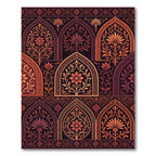 Rich Scarlet Floral Archway Arrangement Rug