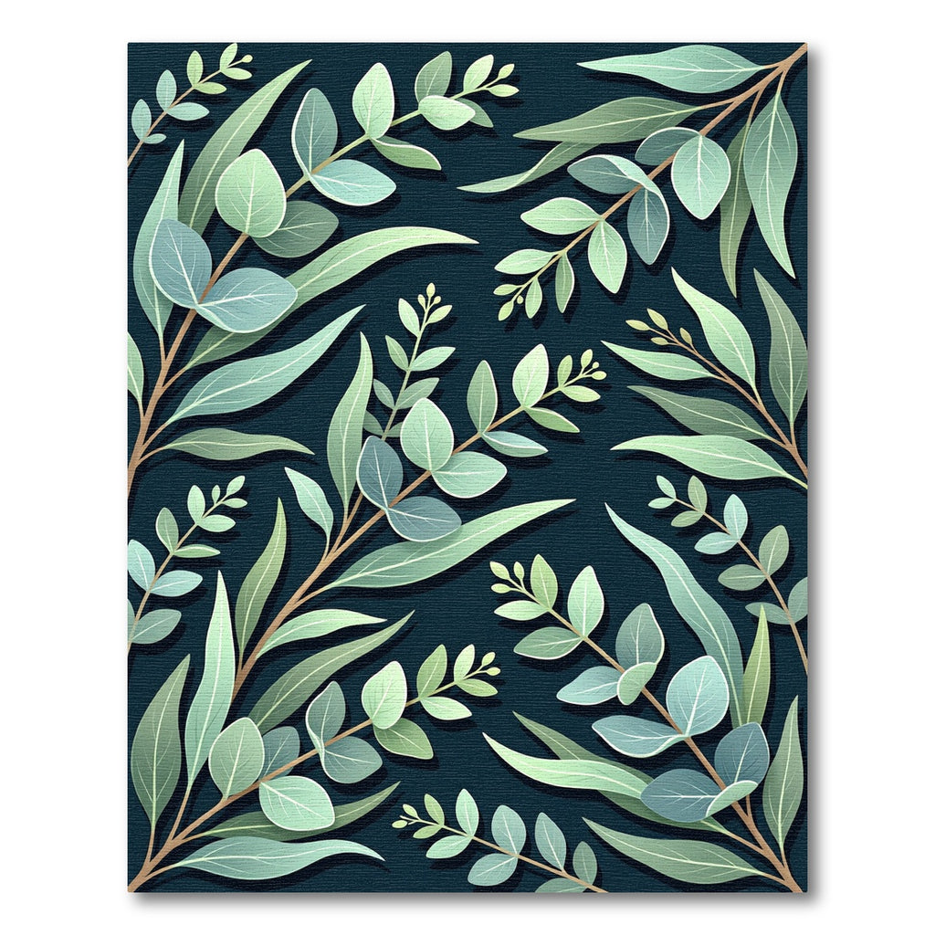 Lush Green Eucalyptus Foliage Art Rug