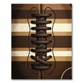 Vintage Brown Leather Football Lace Rug
