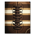 Vintage Brown Leather Football Lace Rug