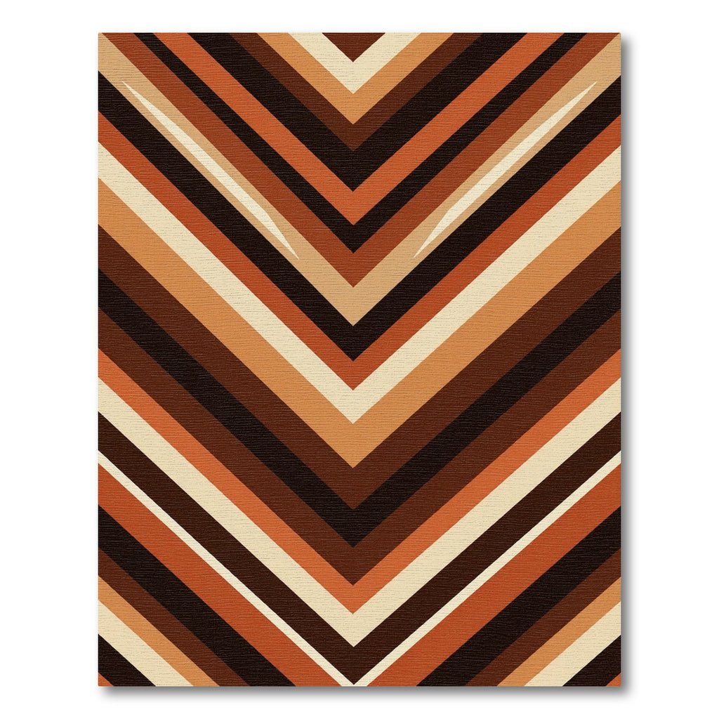 Earthy Chevron Stripe Geometric Rug