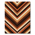 Earthy Chevron Stripe Geometric Rug