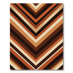 Earthy Chevron Stripe Geometric Rug