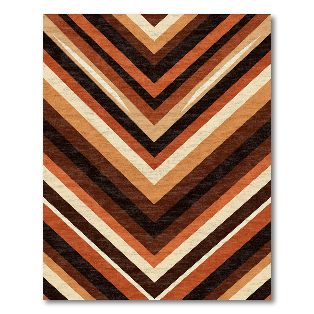 Earthy Chevron Stripe Geometric Rug