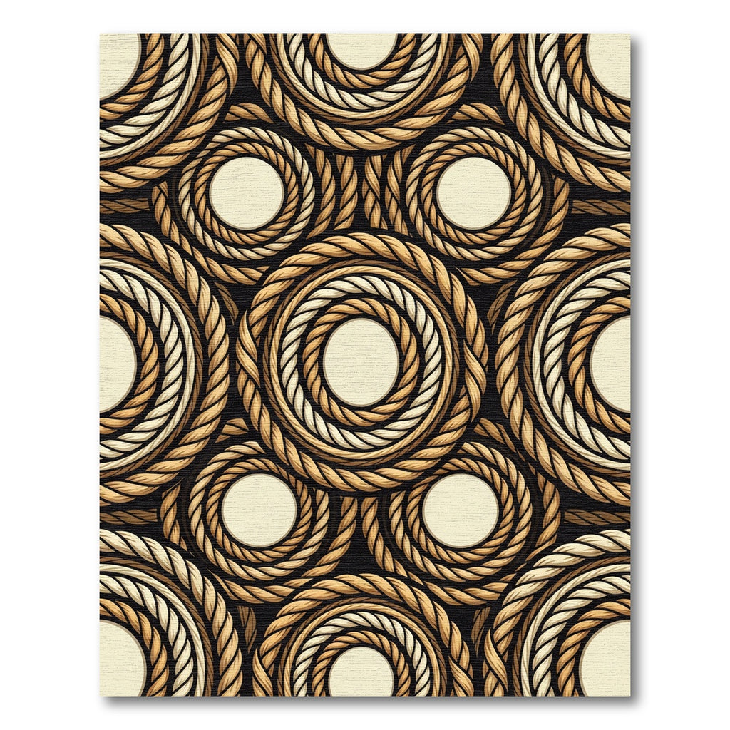 Rustic Braided Rope Circles Rug