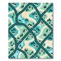 Whimsical Sage Green Neighborhood Road Map Rug