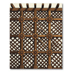 Ornate Brown Lattice Floral Rug