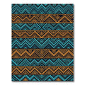 Geometric Aqua and Bronze Zigzag Chevron Rug