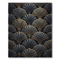Art Deco Gray Golden Fan Rug