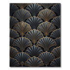 Art Deco Gray Golden Fan Rug