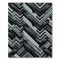 Gothic Raven Monochrome Geometric Chevron Rug
