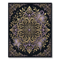 Elegant Gold and Lavender Floral Mandala Rug