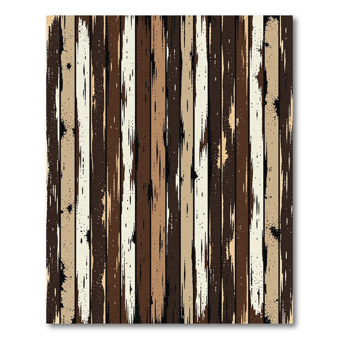 Distressed Wood Texture Vertical Stripe Rug