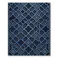 Deep Navy Intricate Lattice Clover Rug