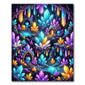 Glowing Crystal Cave Neon Whimsical Art Rug