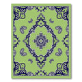 Lime Navy Mandala Floral medallion Rug