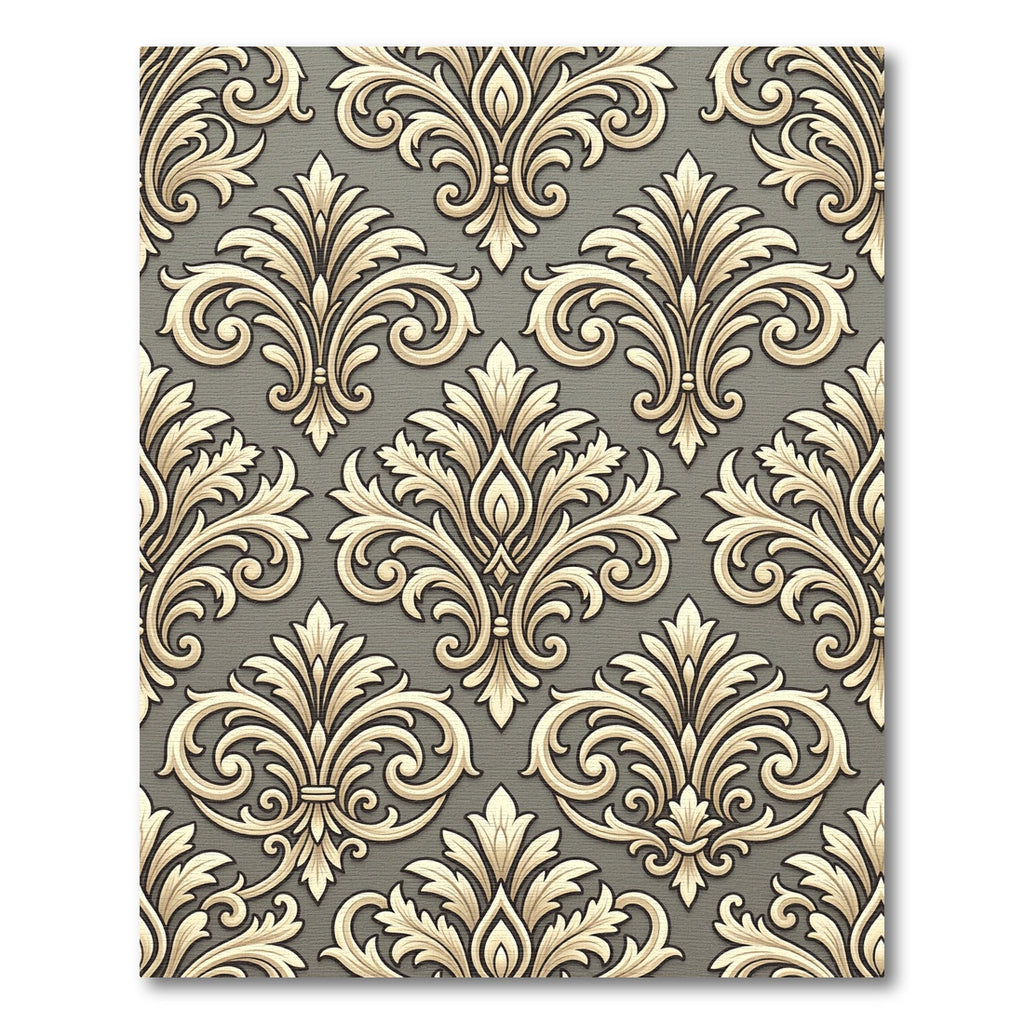 Classic Tan Floral Arabesque Background Rug