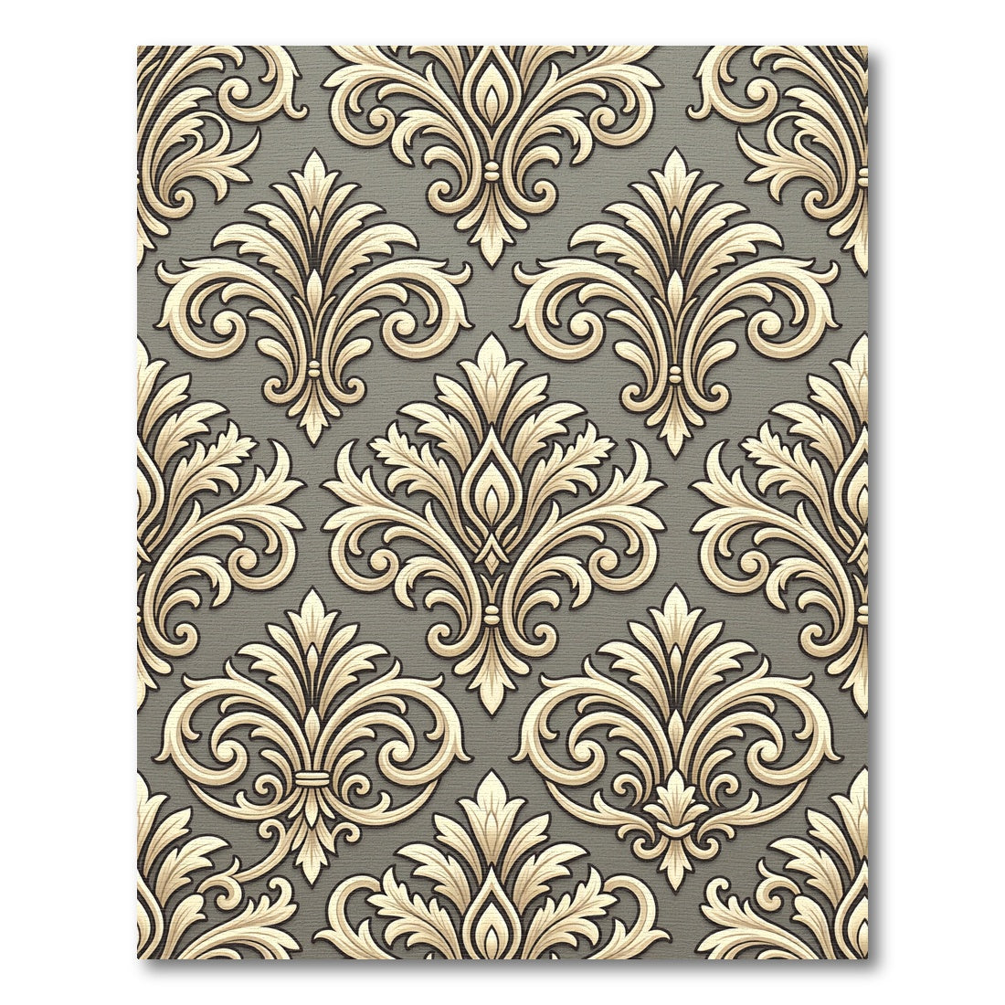 Classic Tan Floral Arabesque Background Rug