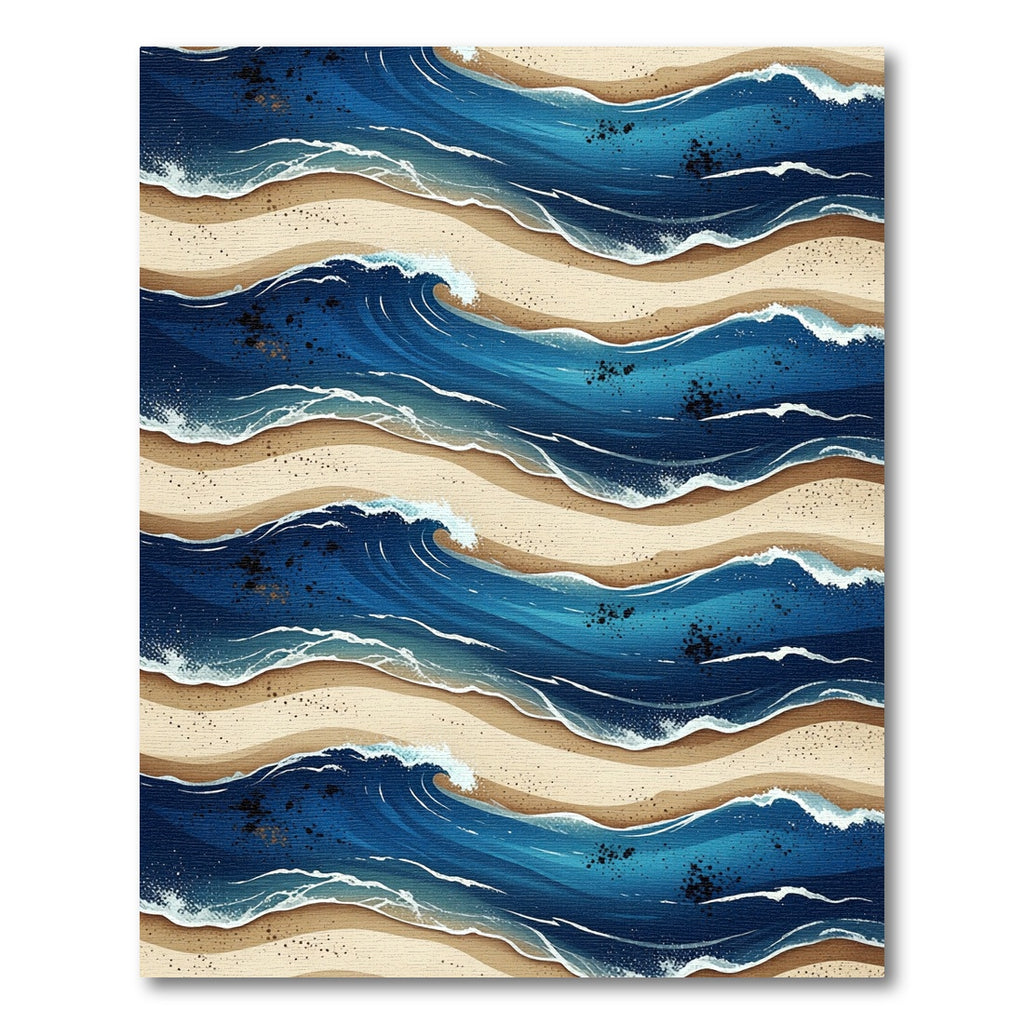 Abstract Navy Blue Ocean Wave Rug