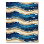 Abstract Navy Blue Ocean Wave Rug