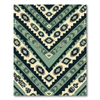 Sage Green Geometric Chevron Aztec Rug