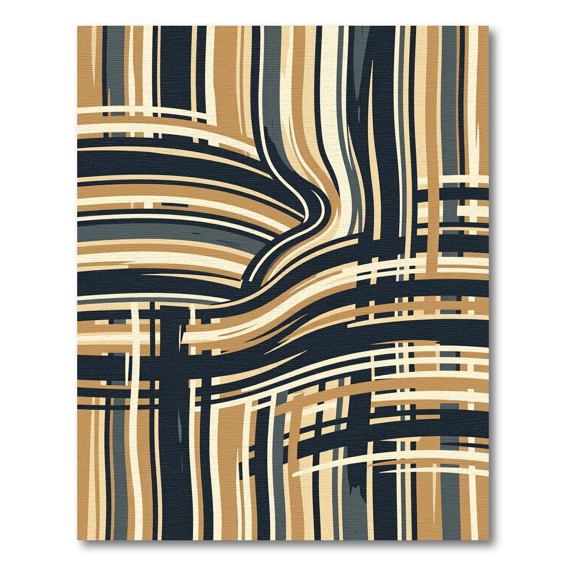 Earthy Tone Intertwined Stripes Rug