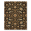 Ornate Golden Floral Damask Rug