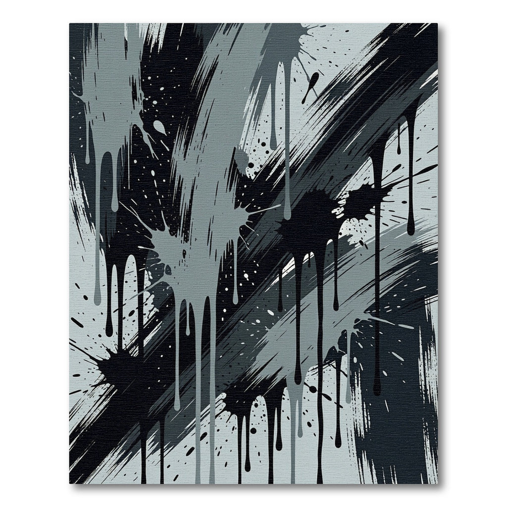 Monochrome Abstract Ink Splash Rug