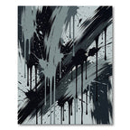 Monochrome Abstract Ink Splash Rug