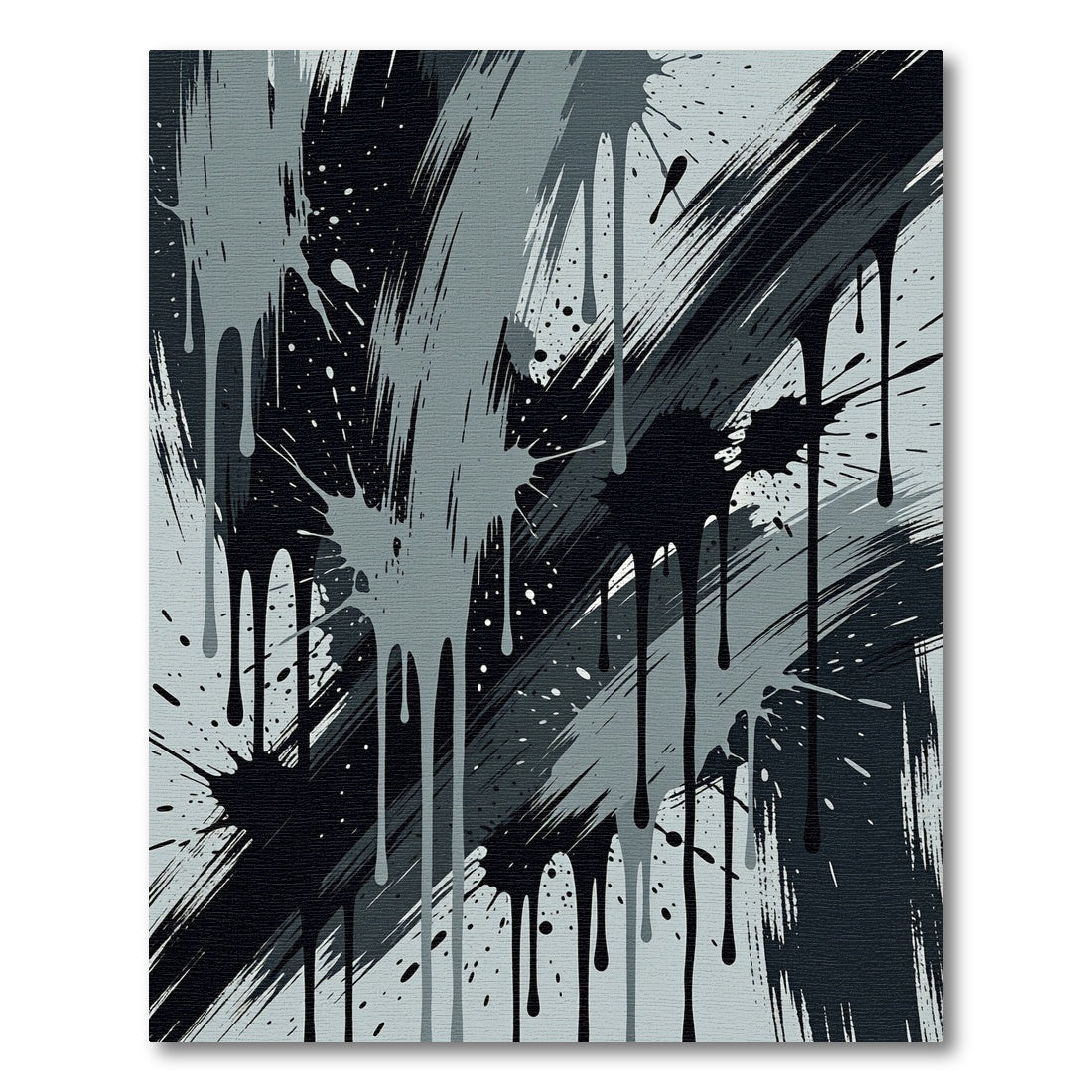 Monochrome Abstract Ink Splash Rug
