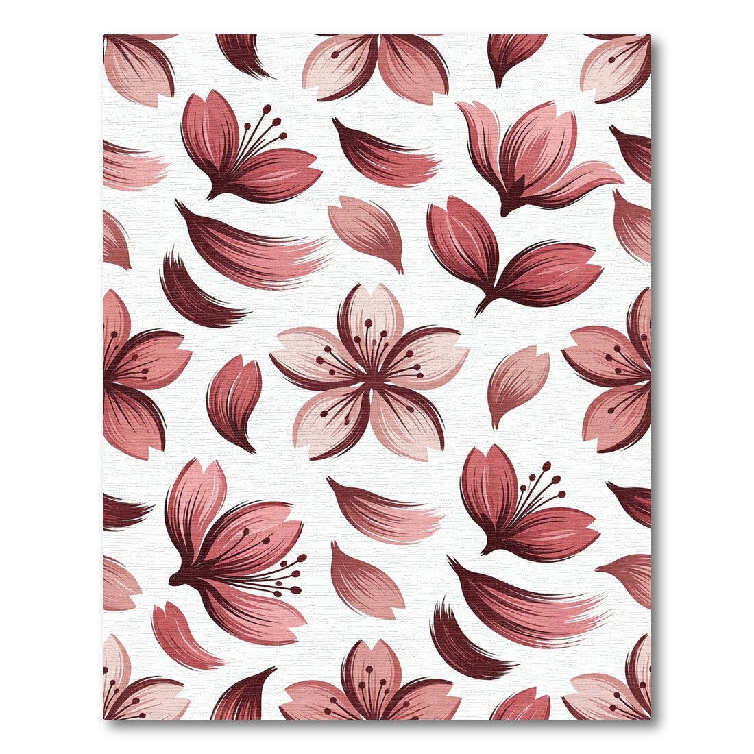 Pink Cherry Blossom Petal Swirls Rug