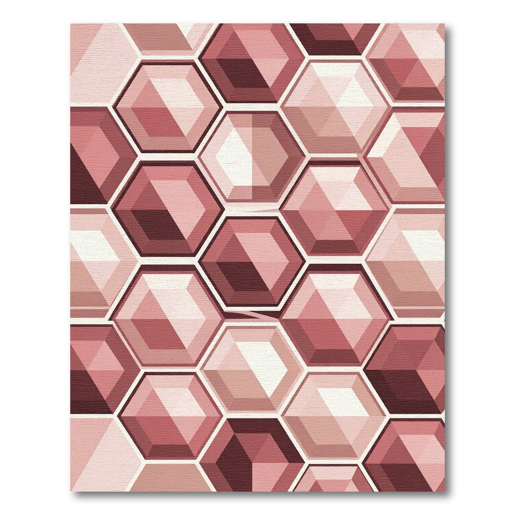 Rose Gem Facet Hexagon Rug