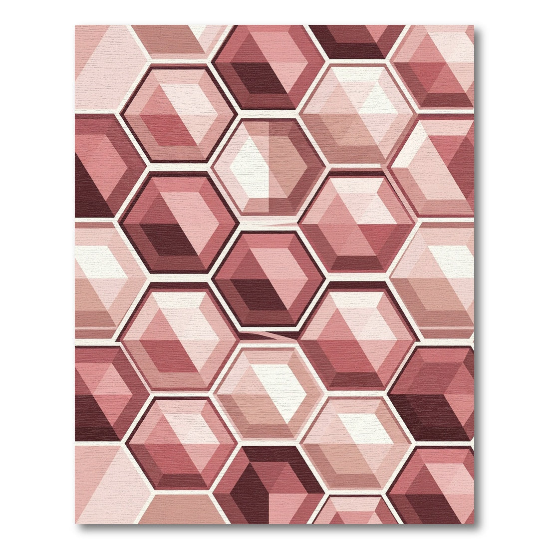Rose Gem Facet Hexagon Rug