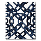Navy Chain Link Geometric Rug
