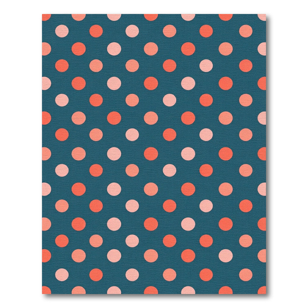 Coral Pink Polka Dot Teal Rug