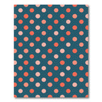 Coral Pink Polka Dot Teal Rug