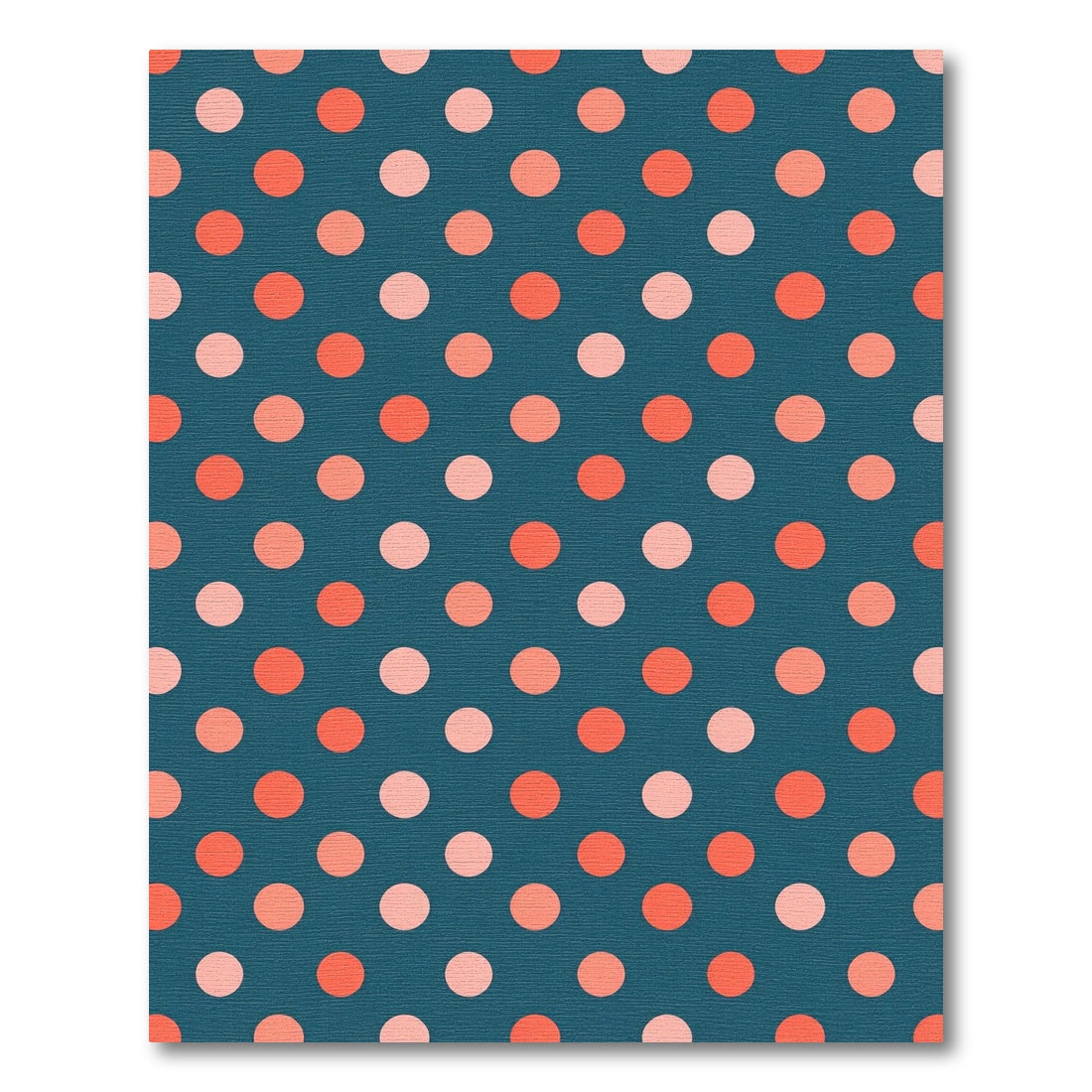 Coral Pink Polka Dot Teal Rug