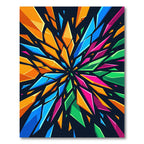 Vibrant Geometric Shards Abstract Art Rug