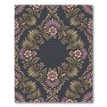 Dusty Rose Floral Scrollwork Oval Rug