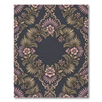 Dusty Rose Floral Scrollwork Oval Rug