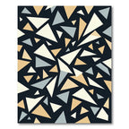 Modern Neutral Geometric Triangle Shatter Rug