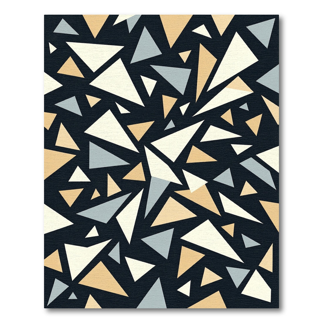 Modern Neutral Geometric Triangle Shatter Rug