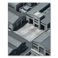 Industrial Gray Concrete Warehouse Compound Rug