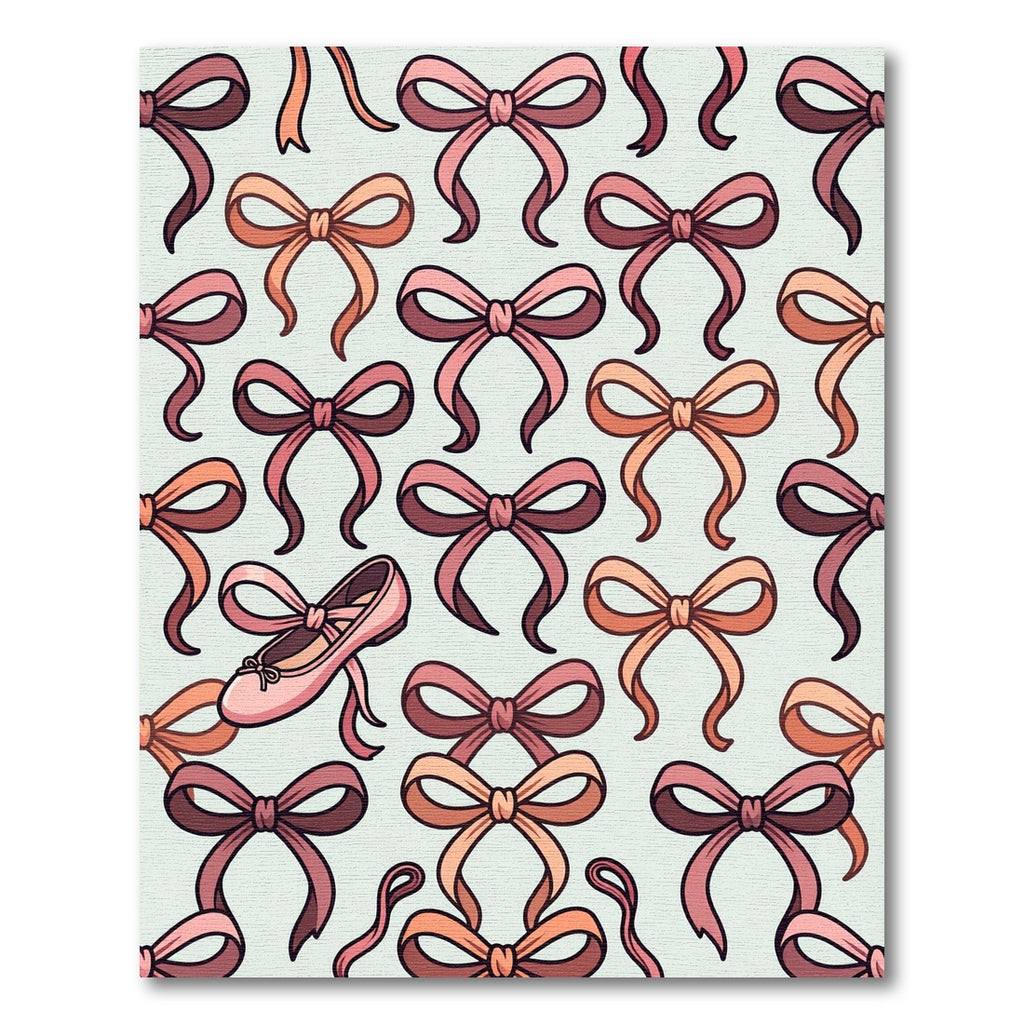 Whimsical Blush Pink Ballet Ribbon Rug