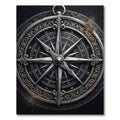 Antique Metallic Compass Rose Rug