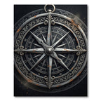 Antique Metallic Compass Rose Rug