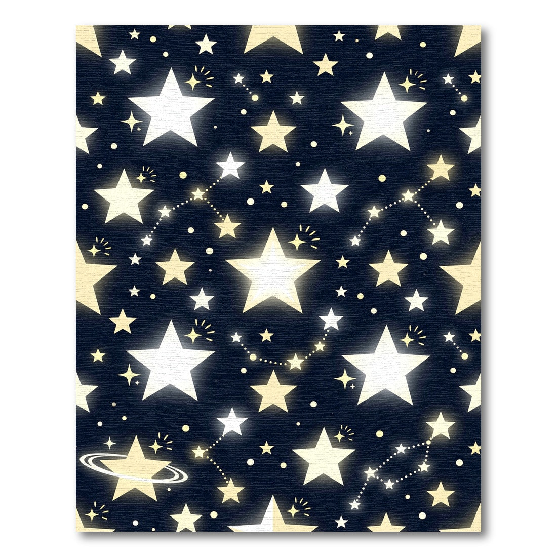 Midnight Yellow Star Constellation Rug