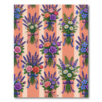 Lavender Rose Daisy Garden Striped Rug