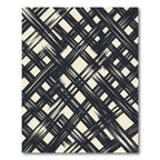 Textured Black Crosshatch Diamond Rug